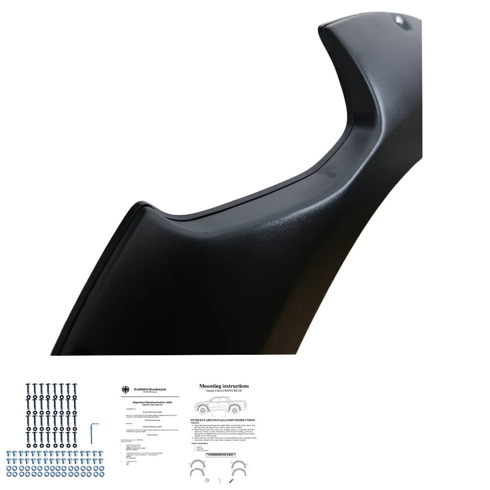 OW Fender Flares Wide Arch Kit NP300 D23 2017-2021 ABE TUV Matte Black ABS