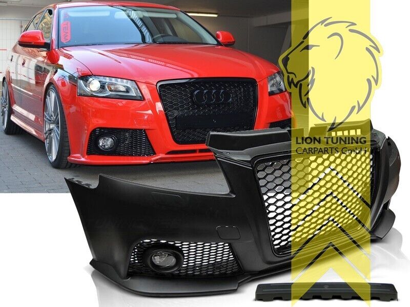 LT Front bumper & grille fogs Audi A3 8P 8PA 8P7 + S3 08-13 + S-Line Grill black