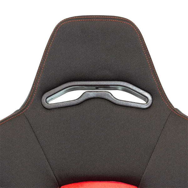 AUTOSTYLE x1 Universal Sports Bucket Seat Black & Red Stitch Alcantara Shammy