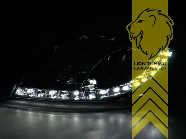 LT Pair LED Halo DRL Lightbar Headlights Audi TT 8N Coupe Cabrio black LHD