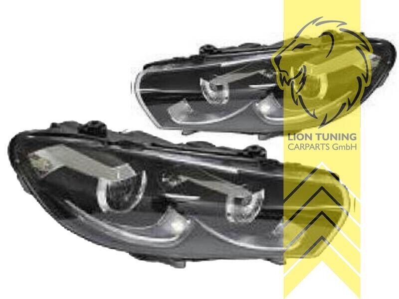 LT Pair LED DRL Headlights VW Scirocco 3 137 138 Xenon cornering 08-14 black LHD