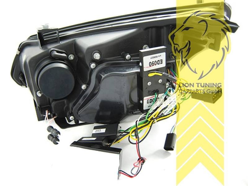 LT Pair LED DRL Headlights BMW E60 Sedan E61 Touring black XENON LHD