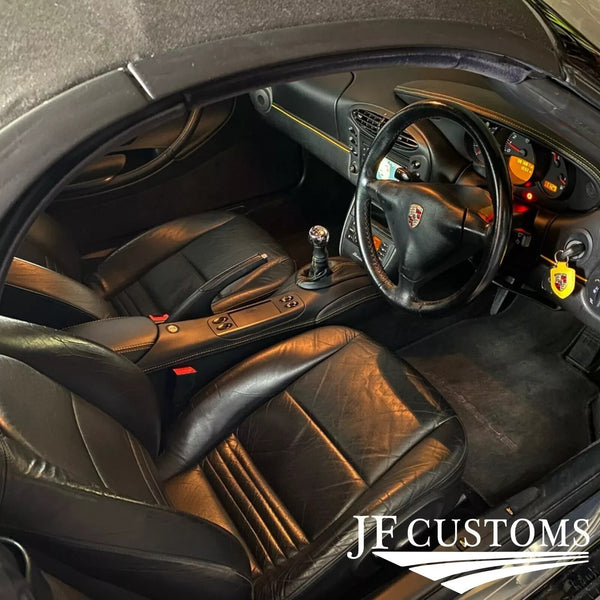 Porsche Boxster 986 96-04 Black & Stitch Full Centre Console Armrest Knee Pads