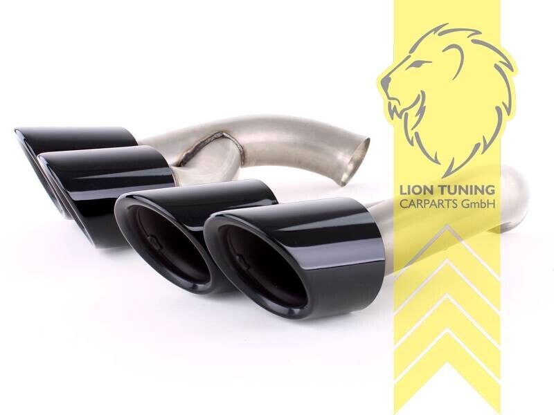 LT Stainless tailpipes exhaust dual covers trims Porsche Cayenne 92A black