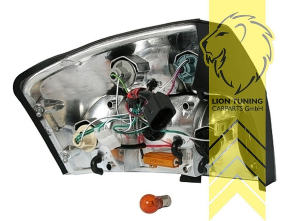 LT LED Lightbar Pair Rear Lights Tail Audi A4 B6 8E 00-04 sedan red black LHD