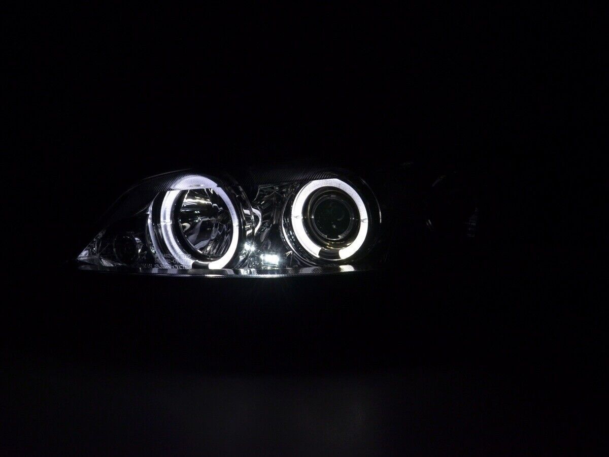 FK LED Halo Ring Eye Headlights DRL Vauxhall Opel Vectra B 96-99 chrome LHD