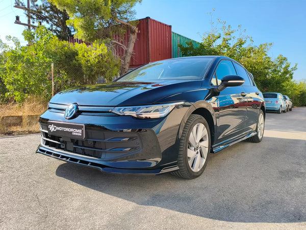 Motordrome Design Front Bumper Lower Splitter VW Golf Mk8 Facelift 24+ Gloss Blk