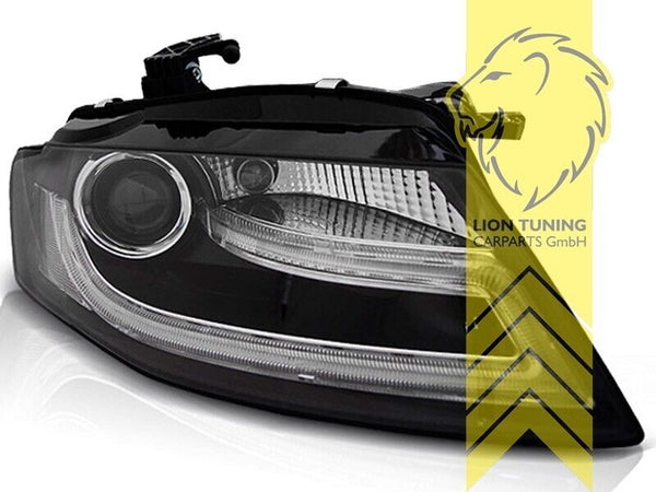 LT LED DRL Halo Headlights Audi A4 B8 8K 07-11 Limo Avant black XENON LHD