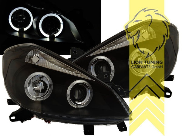 LT LED DRL Light Ring Halo Headlights Renault Clio 3 C BR CR 05-09 black LHD