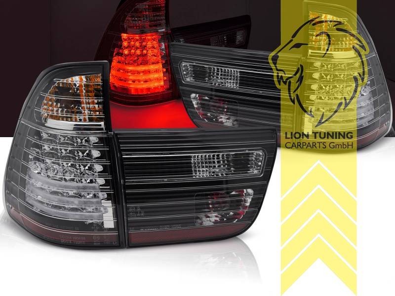 LT Pair LED Lightbar Rear Lights Tail Lamps BMW BMW E53 X5 black smoke 00-03 LHD