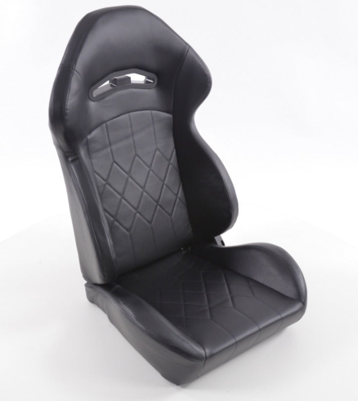 UK - FK Pair (x2) Universal Reclining Bucket Sports Seats Black Hammerhead Shark Edition