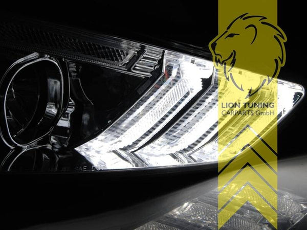 LT LED DRL Lightbar DYNAMIC Headlights Ford Focus 3 MK3 Facelift 15-18 Chrom LHD