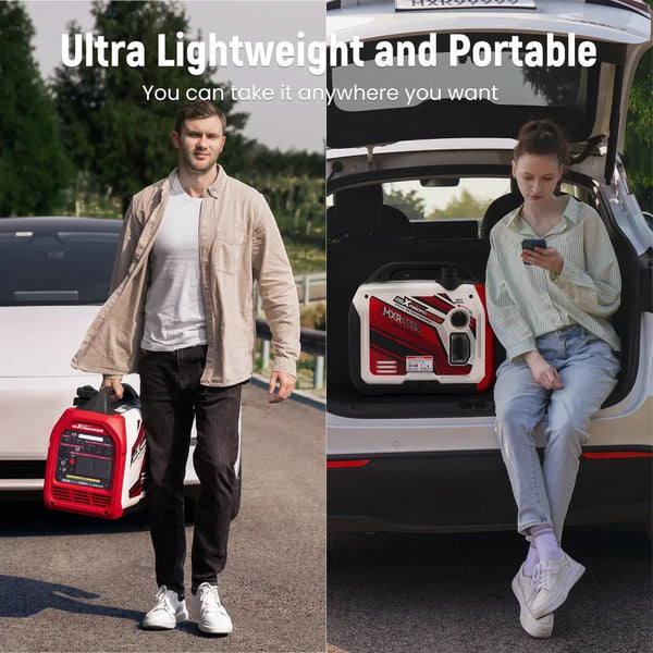 MXPR 3500W Portable Inverter Generator Quiet Camping Power Supply Digital Displa