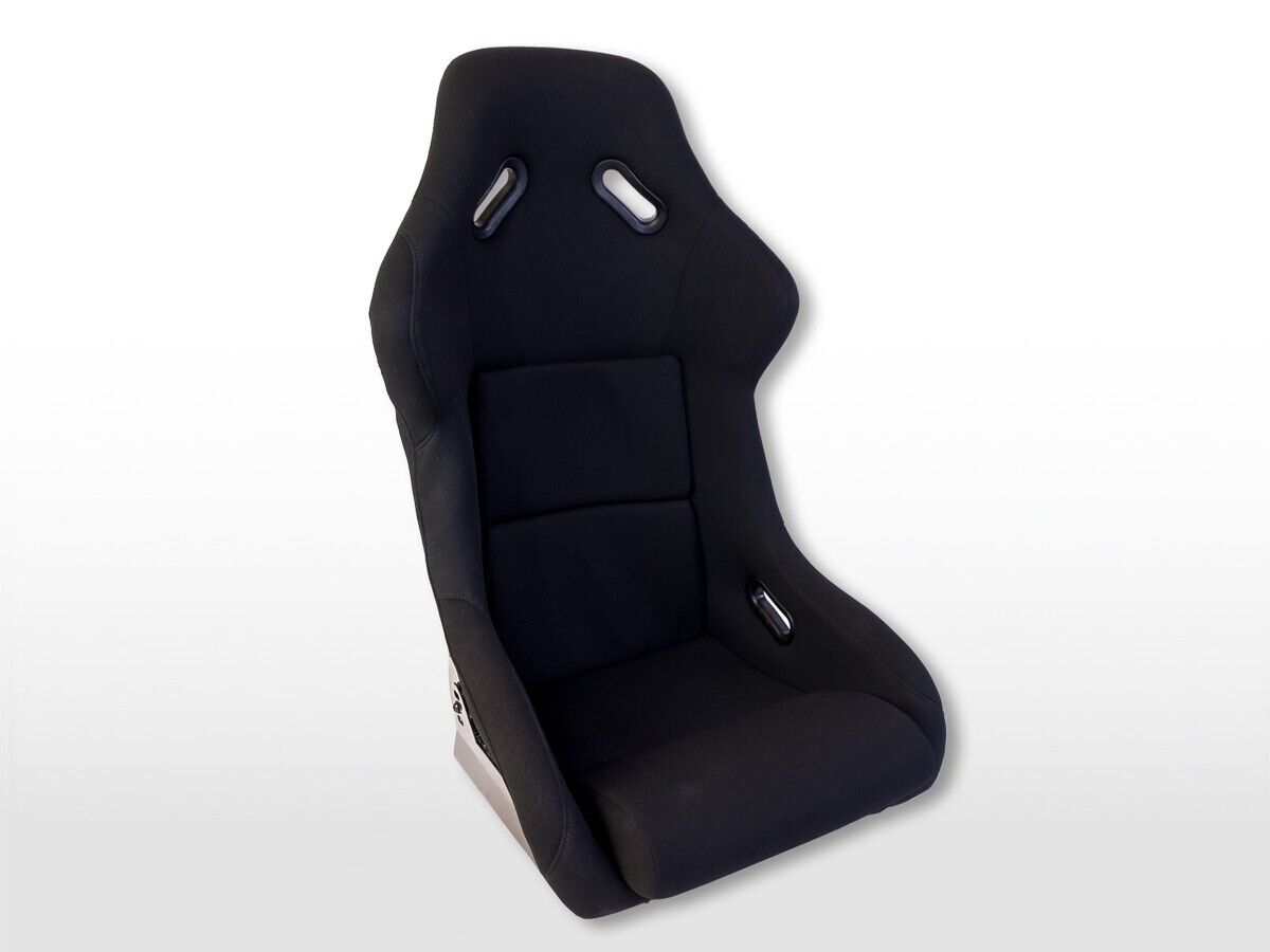 FK Pair Universal Fixed Back Motorsport Bucket Sports Seats Black Fabric Edition