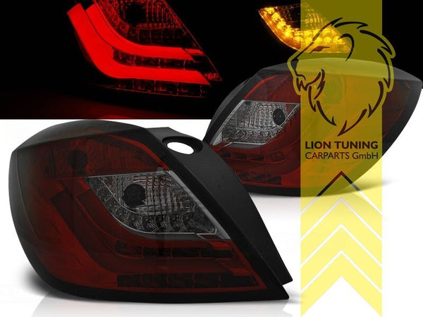 LT Pair LED DRL Lightbar Rear lights Vauxhall Opel Astra H GTC 05+ red black LHD