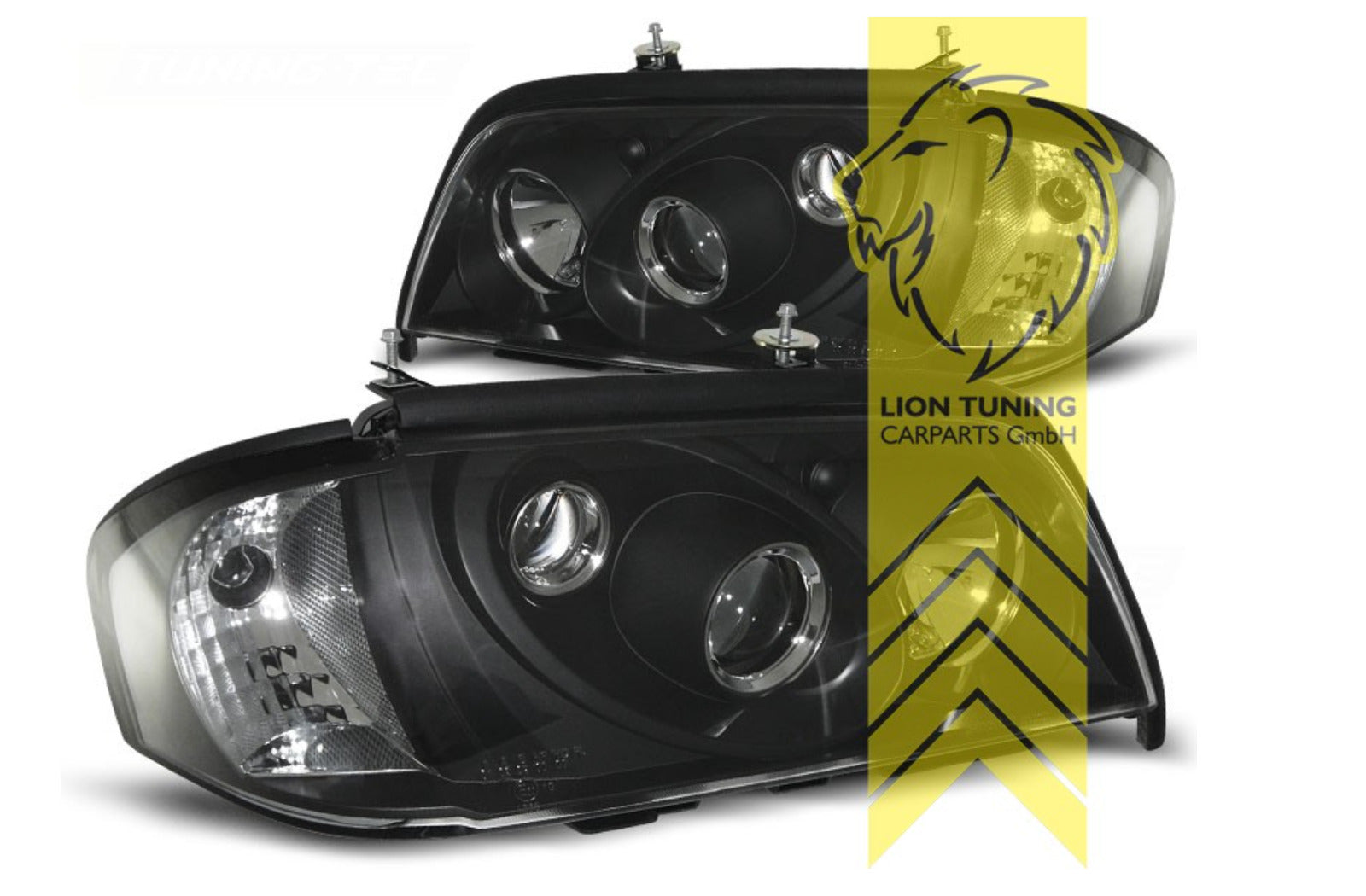 UK LT Halogen Halo Headlights W202 Limo S202 T-Model C-Class black 96-01 LHD