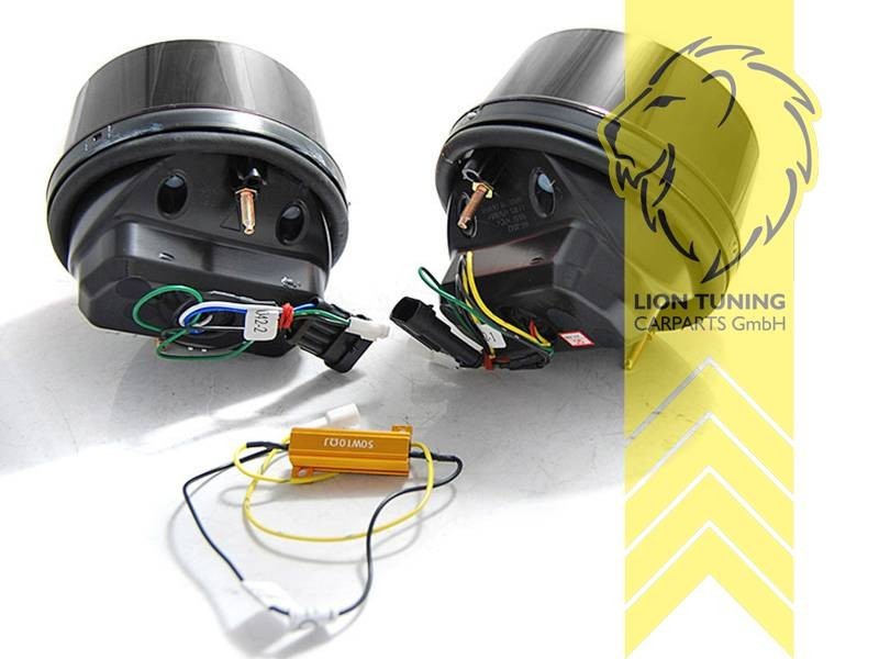 LT Set x4 Halo LED REAR Tail LIGHTS DRL Ferrari F355 360 F131 smoke black 94-05