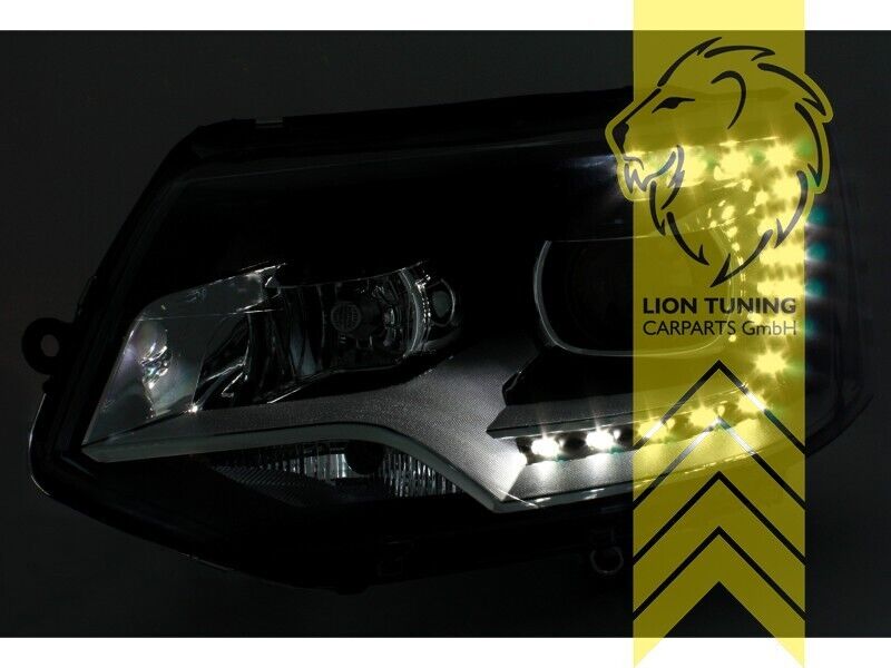 LT LED DRL Halo Lightbar Headlights VW T5 Bus Transporter Facelift 09-15 LHD