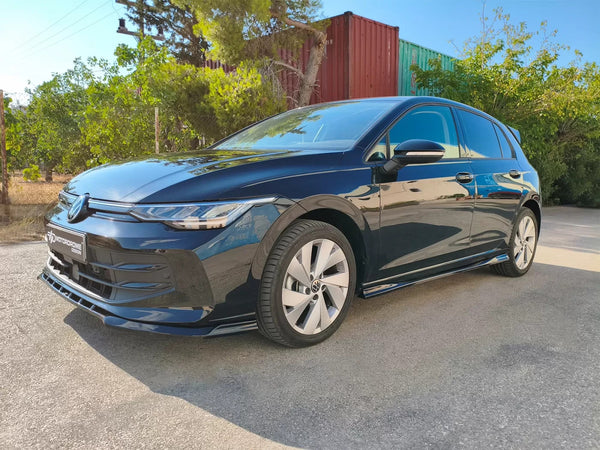 Motordrome Design Side Skirts Extensions VW Golf Mk8 + Facelift 19+ Gloss Blk