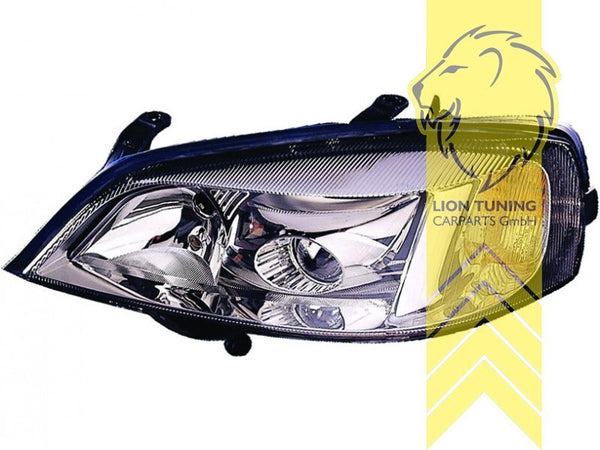 LT Pair XENON Projector Headlights Opel Vauxhall Astra G Chrome LHD