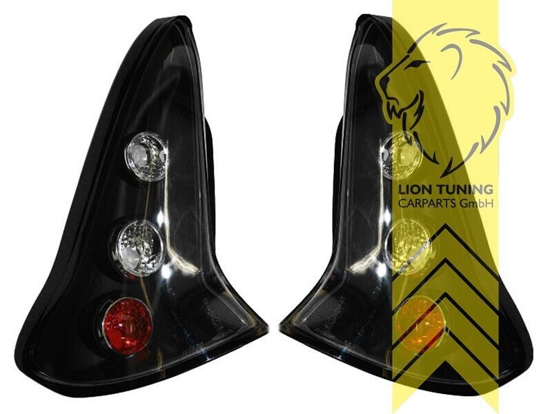 LT Pair Halogen Rear Lights Tail Lamps Citroen C4 3-door Black 04-08 LHD