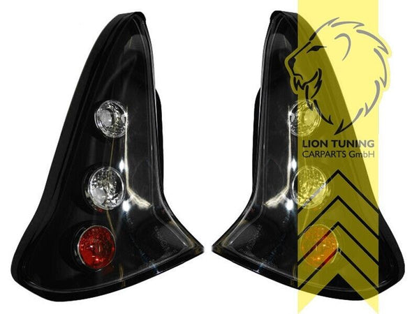 LT Pair Halogen Rear Lights Tail Lamps Citroen C4 3-door Black 04-08 LHD