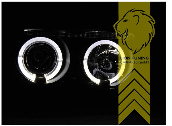 LT Pair LED DRL Lightbar Halo Ring Headlights VW Vento 1H2 H1 / H1 chrome LHD