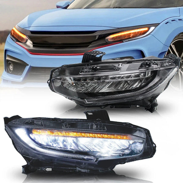 VLAND Honda Civic 10 Sedan Coupe Hatchback 16-21 LED DRL Lightbar Headlights