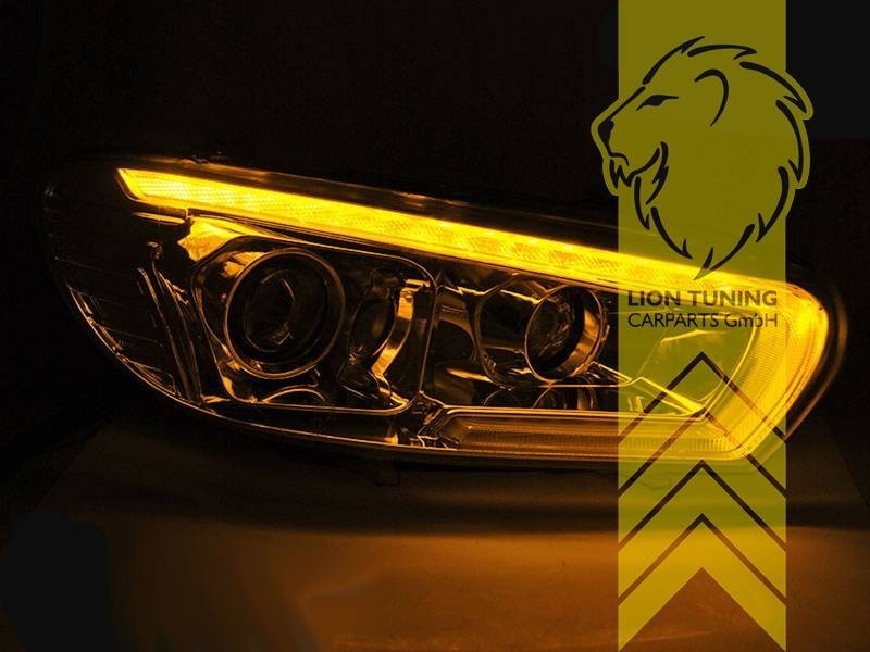 LT Pair LED DRL Headlights VW Scirocco 3 137 138 08-14 Halogen Chrome LHD