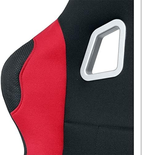 ATS Pair x2 Black & Red Sports Car Van Camper Universal Bucket Seats inc slides