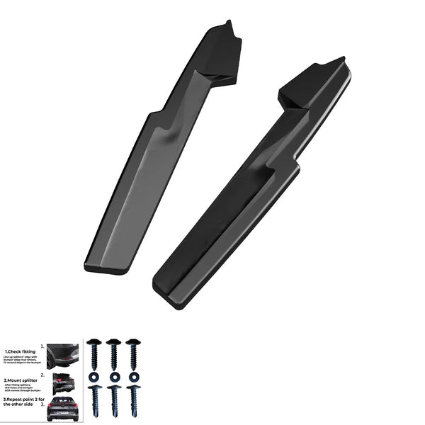 OW Rear Side Splitters AUDI S6 C8 C8 Facelift Gloss Black Sedan Avant 2019+