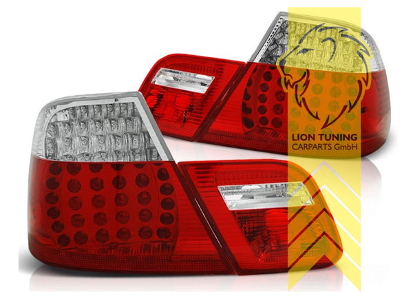 LT Pair LED REAR LIGHTS Tail Lamps Lightbar DRL BMW E46 Coupe red white LHD