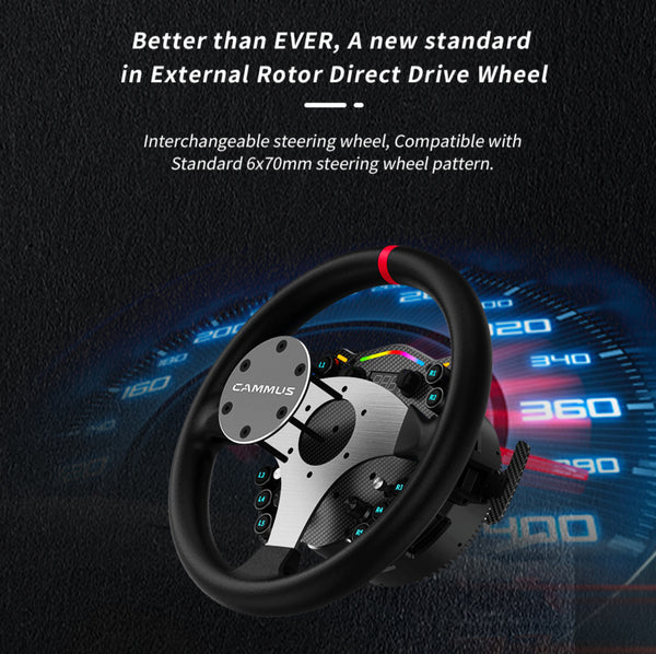 CAMMUS C12 + LC100 Pedals Bundle - Direct Drive Racing Sim Simulator Steering Wheel for PC Sim Driving Simulator F1 Rally Drift