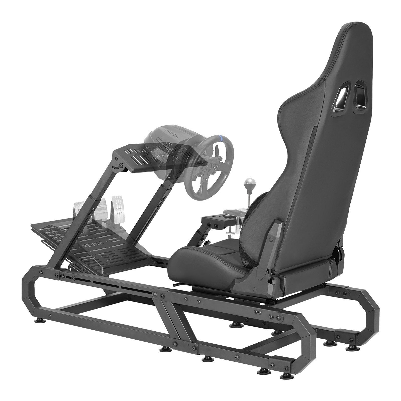VVR Driving Game Sim Racing Frame Rig + Bucket Seat for Wheel Pedals Xbox PS PC