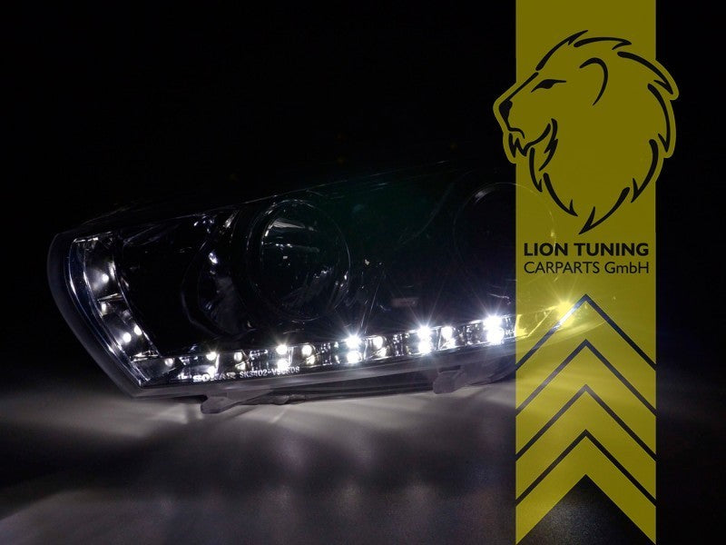 LT Pair LED DRL Lightbar Halo Headlights VW Scirocco 3 137 138 08-14 chrome LHD