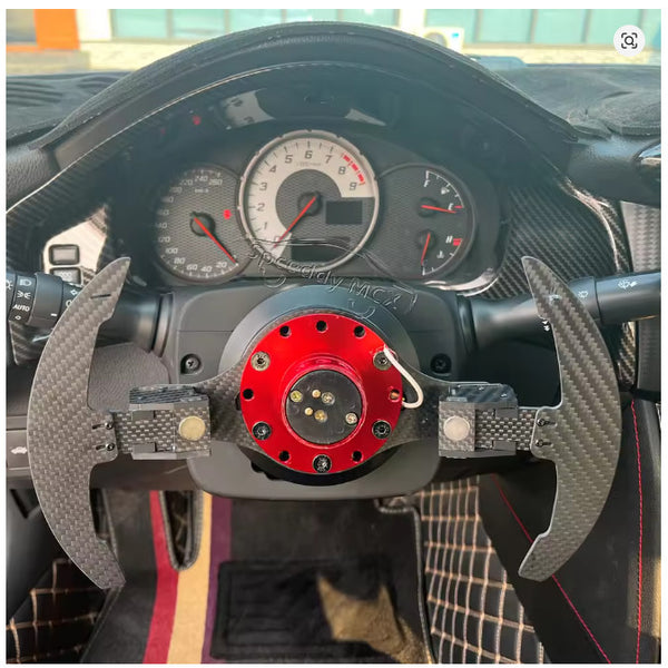 Universal Car Steering Wheel Real Carbon Bracket Shift Flappy Paddles For Gear Shift + / - Up Down Gears