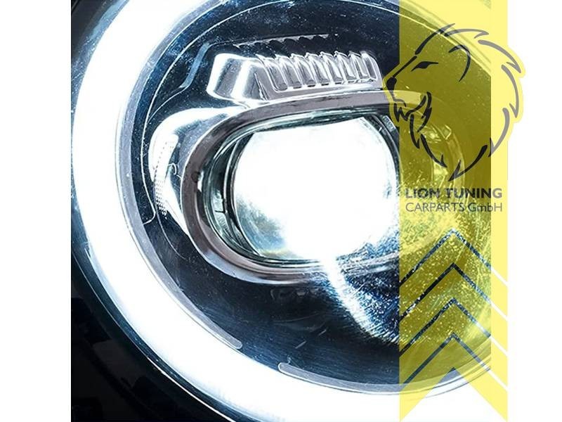 LT Pair LED DRL Halo Ring Headlights BMW Mini One R55 R56 R57 R58 R59 black LHD