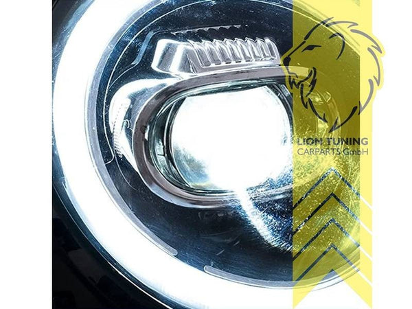 LT Pair LED DRL Halo Ring Headlights BMW Mini One R55 R56 R57 R58 R59 black LHD