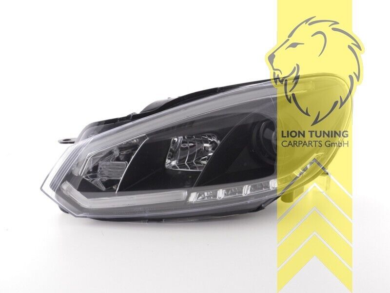 LT Pair LED DRL Lightbar Headlights VW Golf 6 MK6 08+ Limo Variant Cabrio black