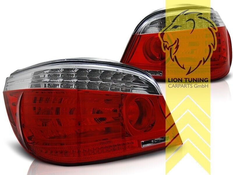 LT Pair LED REAR LIGHTS Lightbar DRL BMW 5-Series E60 Red Clear 03-07 LHD