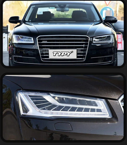 TYPY Pair Audi A8 2012-2017 LED DRL Headlights Clear LHD