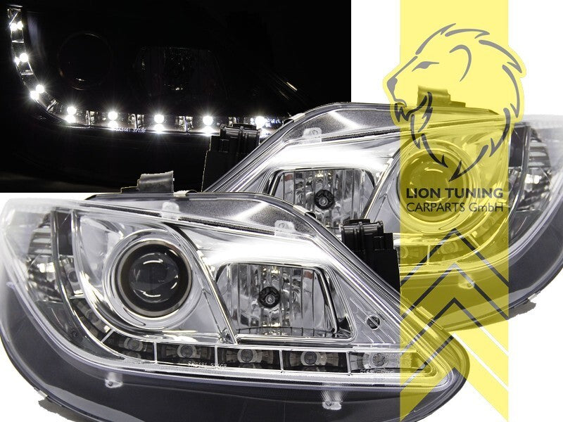 LT LED DRL Lightbar Halo Ring Headlights Seat Ibiza 6J 6J5 08-12 chrome LHD