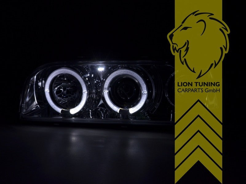 LT LED DRL Angel Eye Headlights Volvo 850 Saloon Estate 91-97 LS LW Chrome LHD