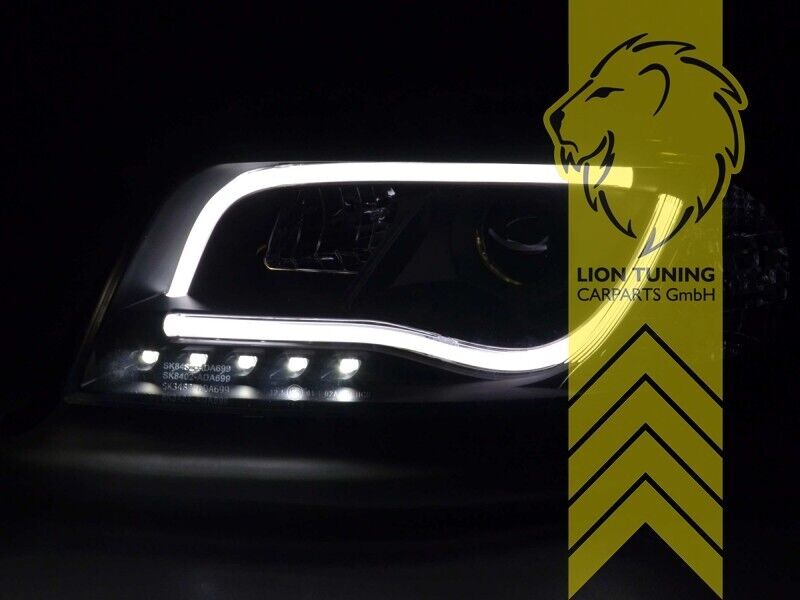 LT LED DRL Lightbar Headlights Audi A6 C5 4B Limo Avant 97-01 H1 black LHD