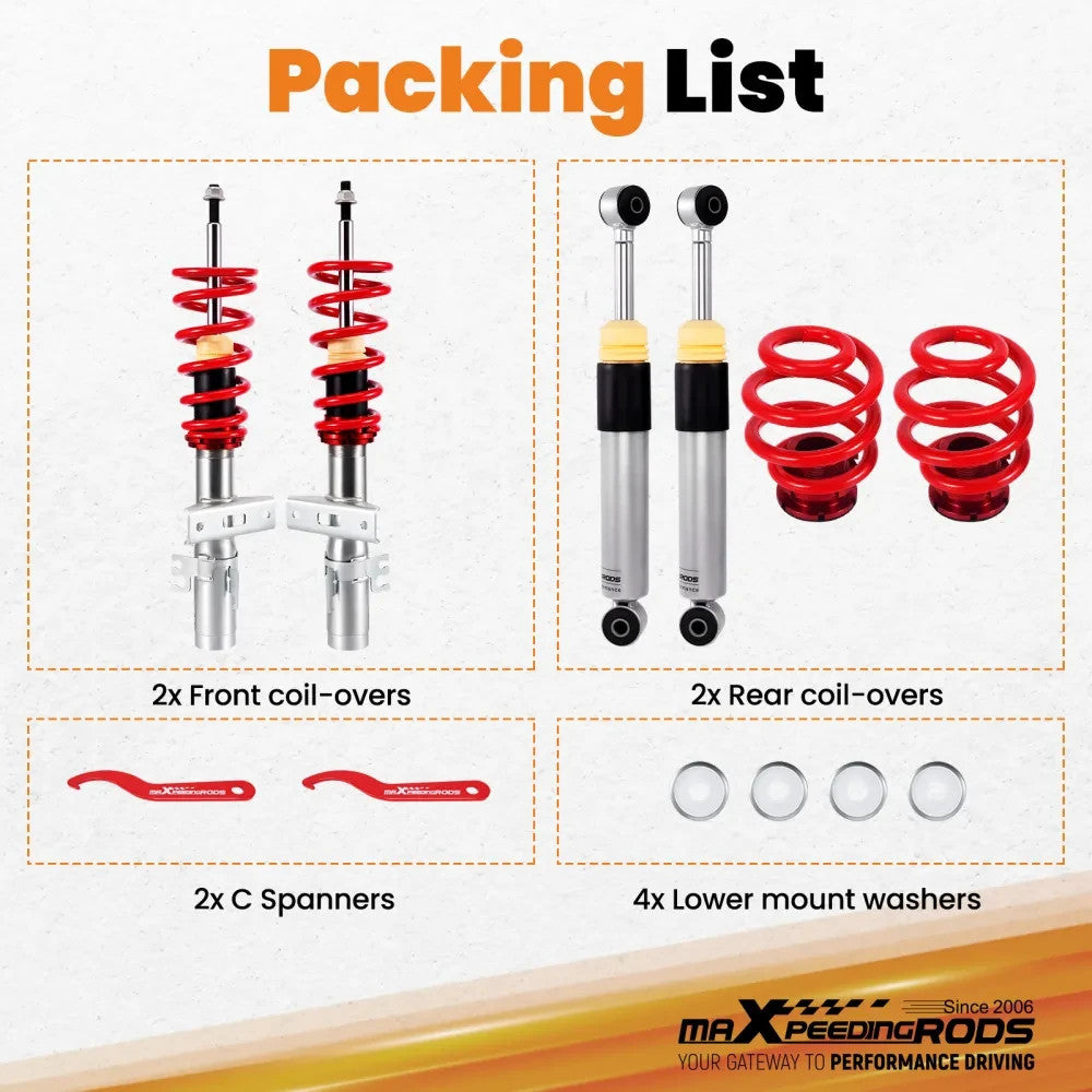 MXPR Lowering Coilovers VW Transporter T6 T6.1 Van T26 T28 T30 2015-2024 2.0 TDI