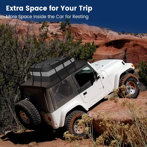 Waterproof Rooftop Luggage Car Roof Bag + Non-Slip Mat + 6 Door Hooks