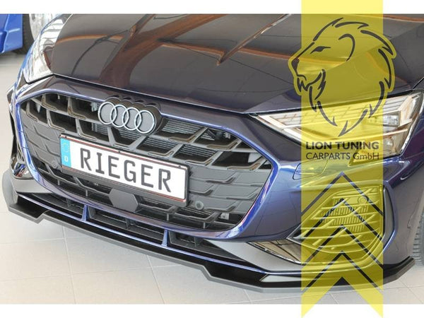 Rieger front bumper splitter valance Audi A3 GY Facelift S Line S3 Black Matte