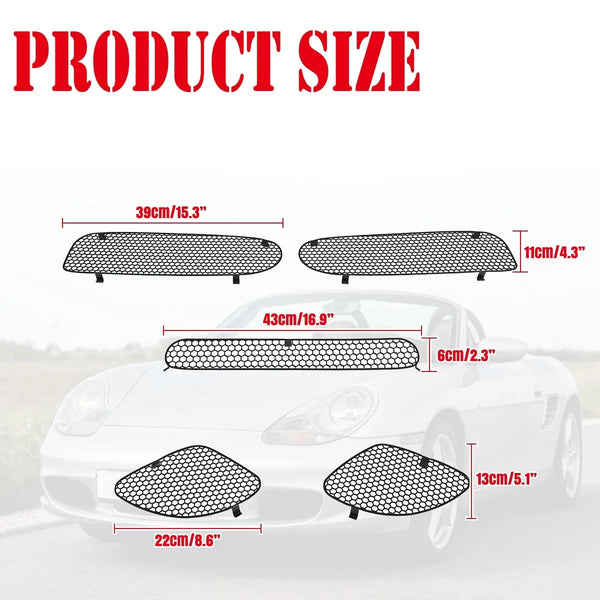 Aftermarket 5pcs Car Front Bumper Vent Mesh Grilles Porsche Boxster 986 97-02