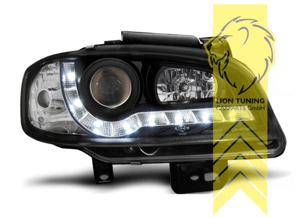 LT LED DRL Lightbar Headlights Seat Ibiza 6K2 Cordoba 6K2 black LHD