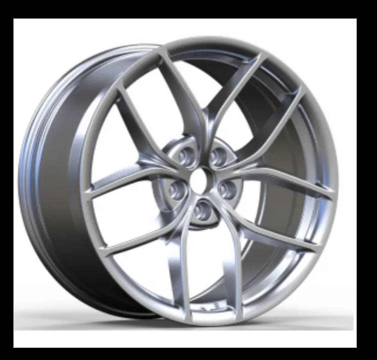 4x 20" 9J matte black / matte gunmetal 5x114.3 alloy wheels tesla model 3 alloys